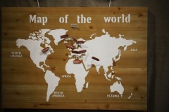 Détail carte bois des "pays visités"